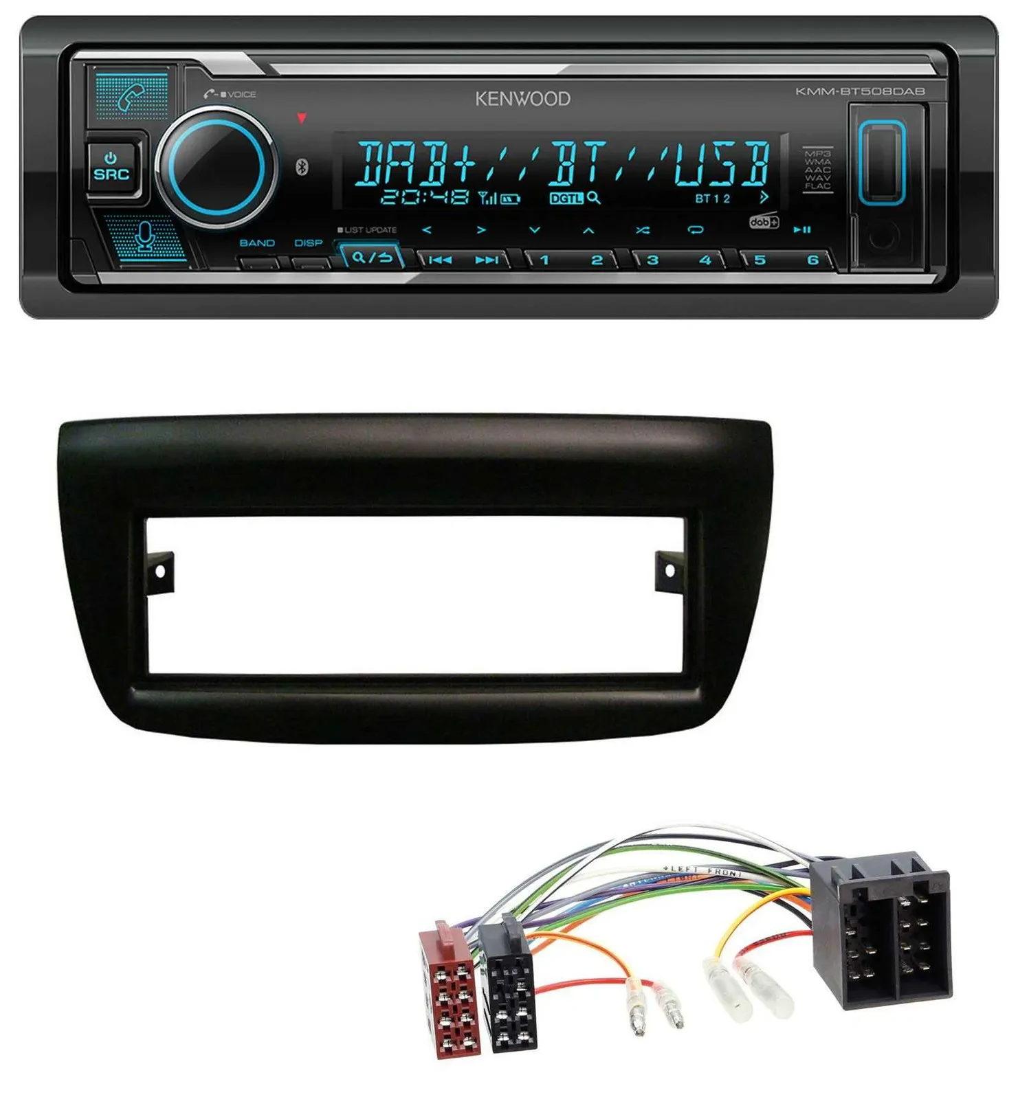 Kenwood Bluetooth MP3 DAB USB Autoradio für Fiat Doblo 12-15 Opel Combo 10-15