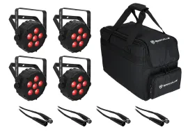 Прибор смены цвета Chauvet DJ SLIMPAR T6 BT ILS D-Fi USB DMX RGB LED с аксессуарами (4 штуки)