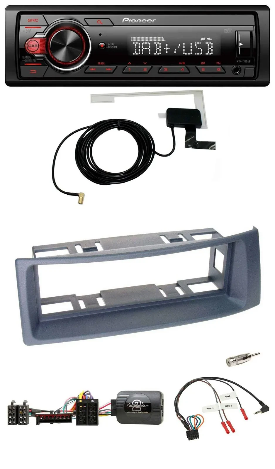 Автомагнитола для Renault Scenic/Megane (1996–2000) Pioneer 1DIN, MP3, DAB, USB, поддержка кнопок на руле