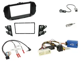 Einbauset Lenkradadapter Doppel DIN Autoradio für Kia Soul 16-19 schwarz