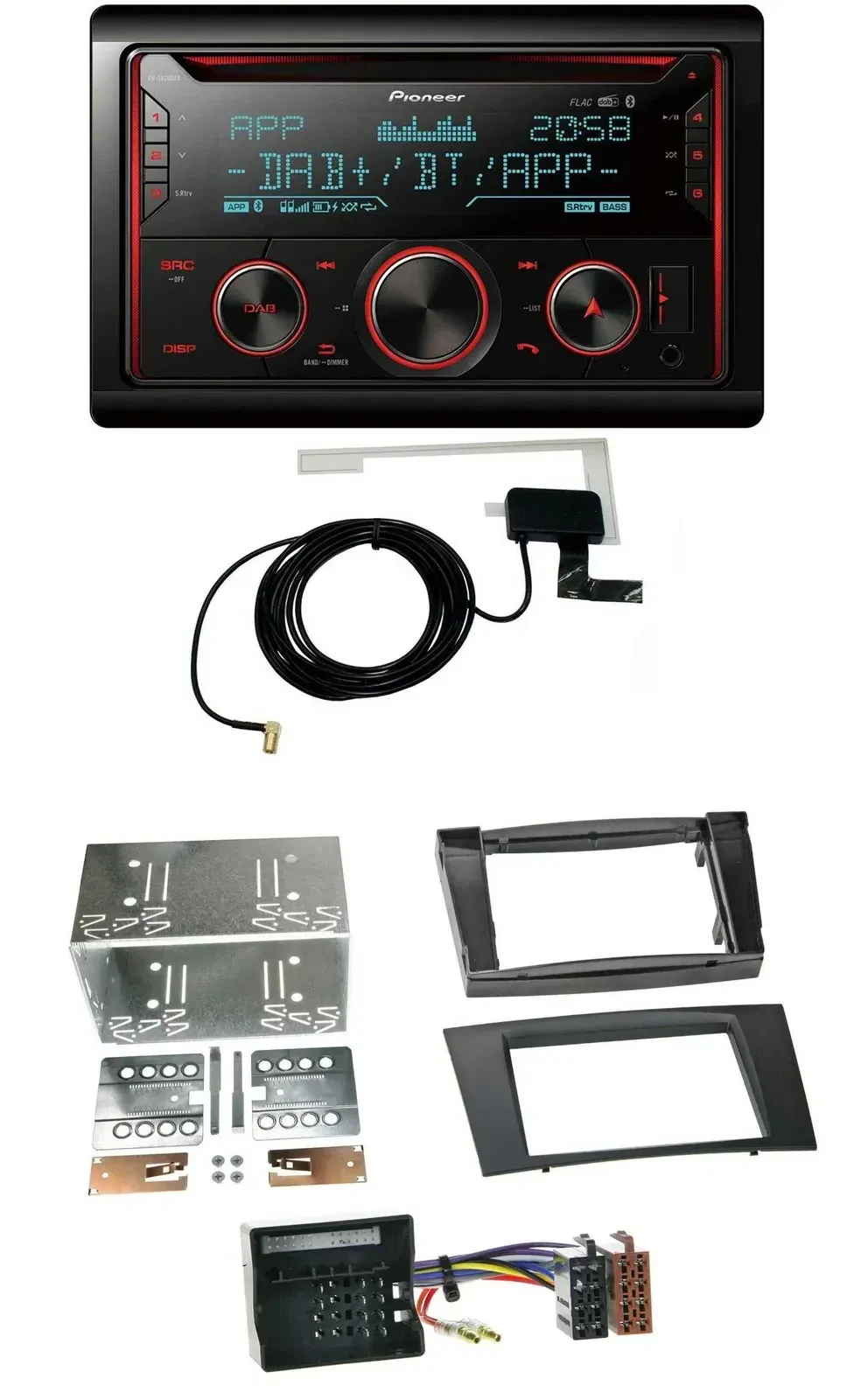 Pioneer 2DIN MP3 DAB USB CD Bluetooth Autoradio für Mercedes E-Klasse S211 03-09