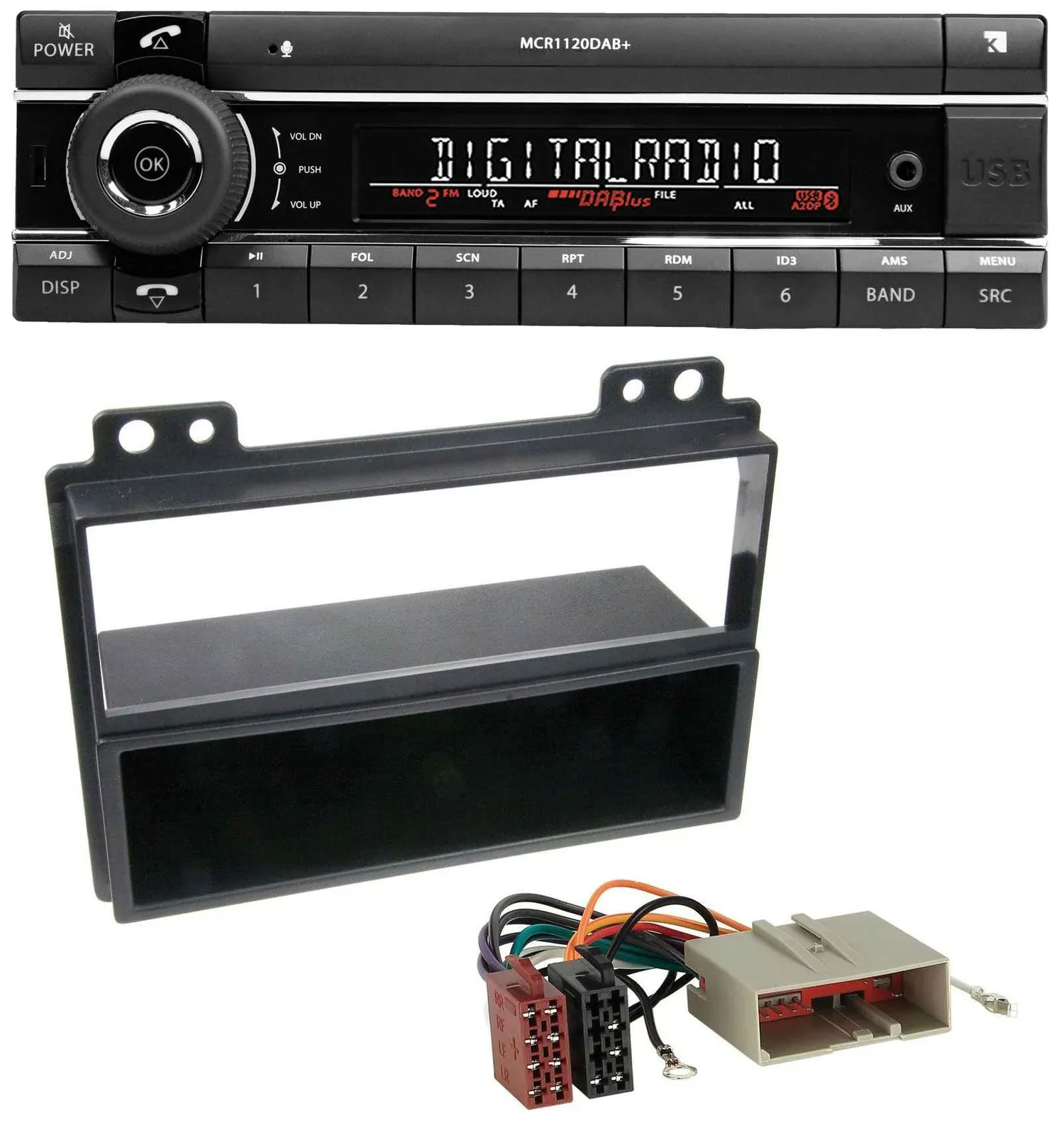 Kienzle Bluetooth MP3 USB DAB Autoradio für Ford Fiesta 03-05 Fusion 02-05