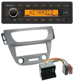 Continental 1DIN USB AUX MP3 Autoradio für Renault Megane 3 Quadlock 09-14 grau