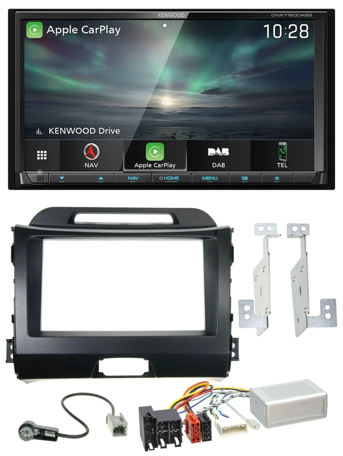 Автомагнитола для Kia Sportage 3 (2010–2015) Kenwood 2-DIN, Bluetooth, USB, DAB, Navigation, TMC
