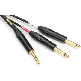 Mogami Gold Insert TS Straight TRS Male Plug to Dual 1/4" Gold Contacts2' 12' 25