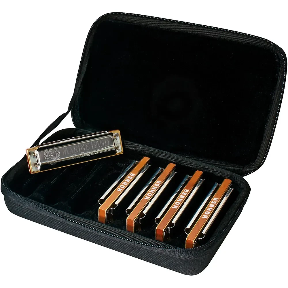 Hohner Marine Band Harmonica 5 Pack - Keys G,C,A,D,E