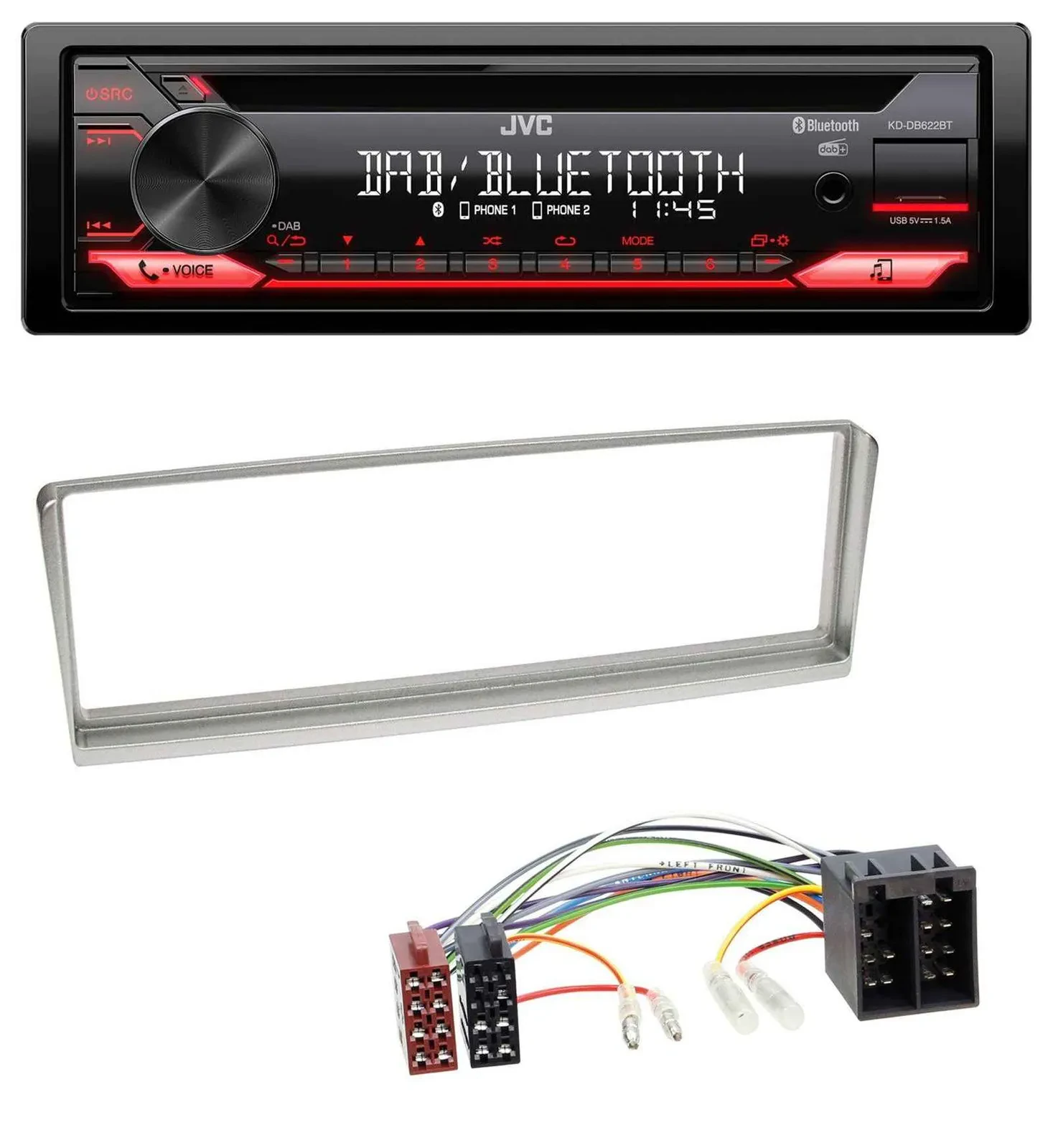 JVC CD DAB USB Bluetooth MP3 Autoradio für Alfa Romeo 156 (2001-2003)