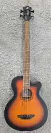 Luna Tribal 34" Scale Acoustic-Electric Bass Guitar, Tobacco Sunburst
