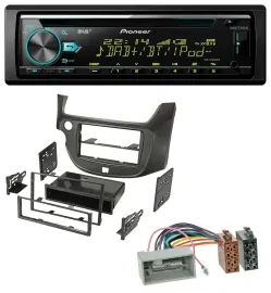 Pioneer DAB MP3 CD USB Bluetooth Autoradio für Honda Jazz (ab 2009) dunkelgrau