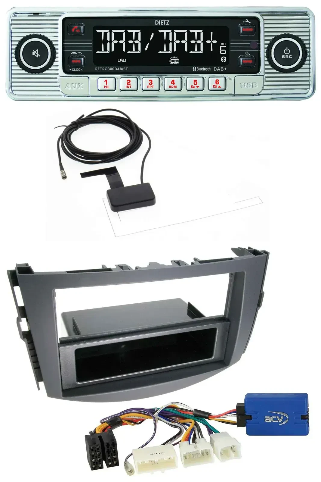 Автомагнитола Dietz Bluetooth USB MP3 DAB для Toyota RAV4 (2011–2013), 28-pin