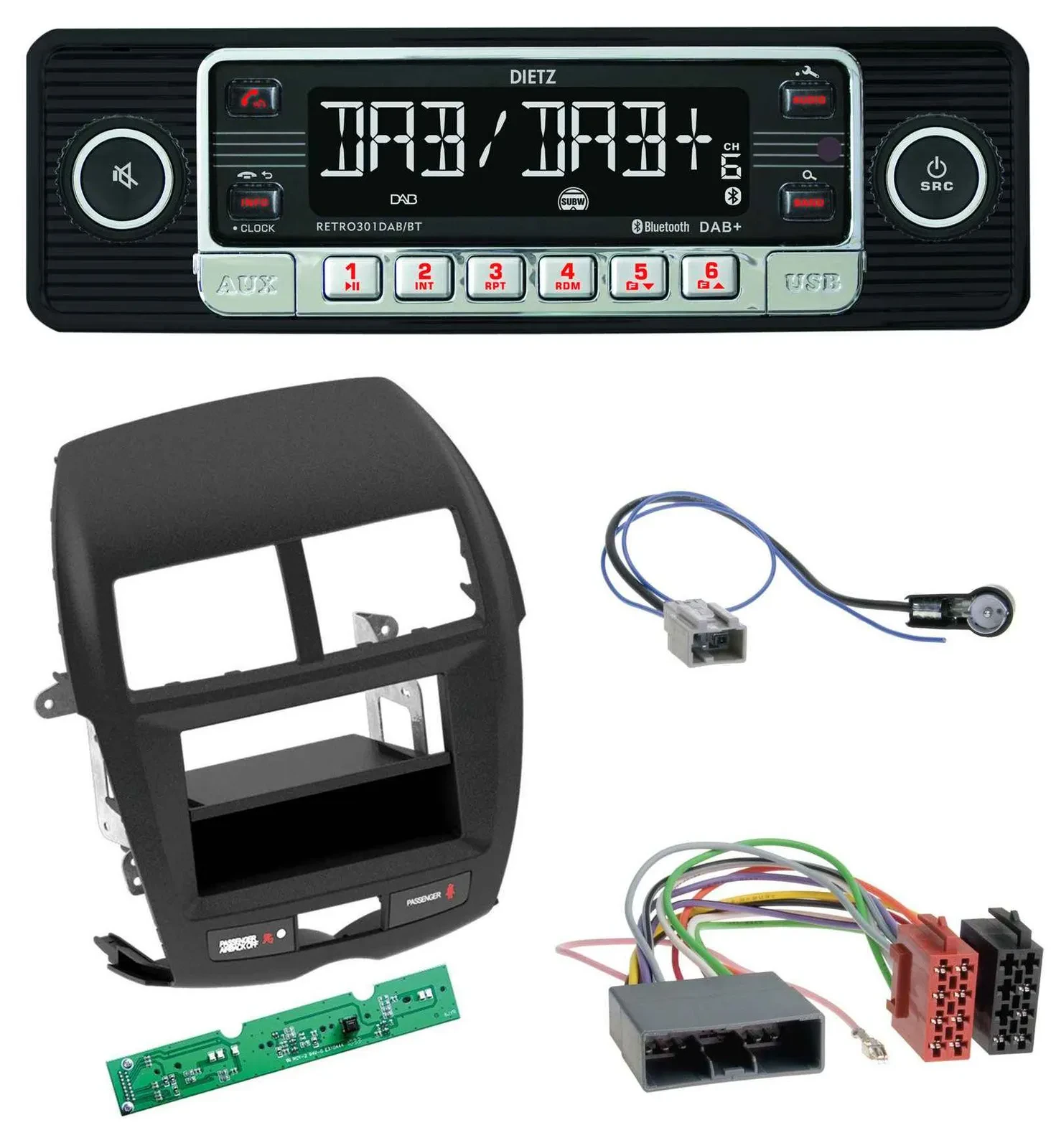 Dietz USB DAB MP3 Bluetooth Autoradio für Mitsubishi ASX (2010-2014)