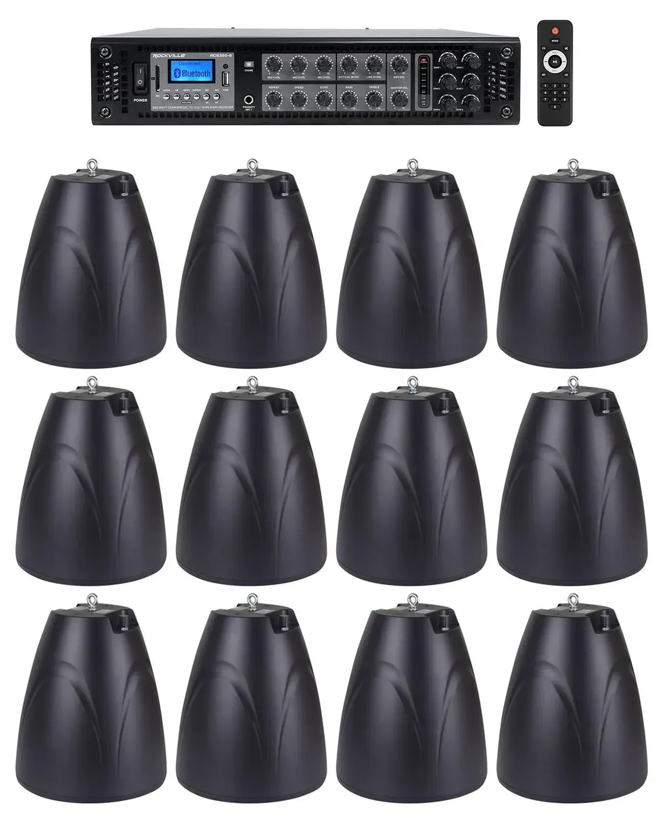 Потолочная акустика Rockville PEN-65T Black с усилителем (12 штук)