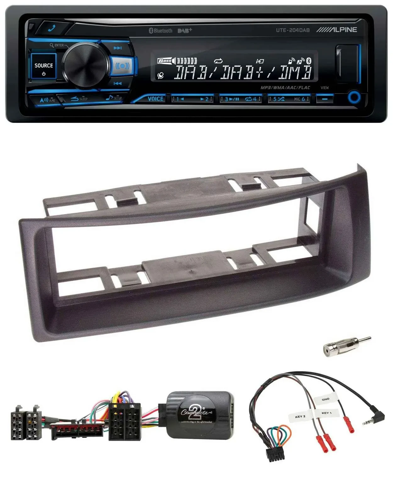 Alpine USB Bluetooth DAB Lenkrad Autoradio für Renault Megane 1996-2000 Scenic s