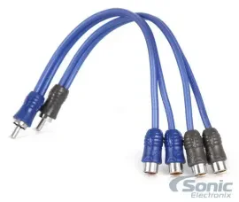 NVX XIN2F 2-Pack of 1 Male to 2 Female Y-Adapter RCA Interconnect Cables