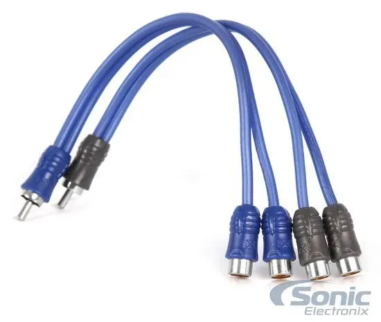 NVX XIN2F 2-Pack of 1 Male to 2 Female Y-Adapter RCA Interconnect Cables