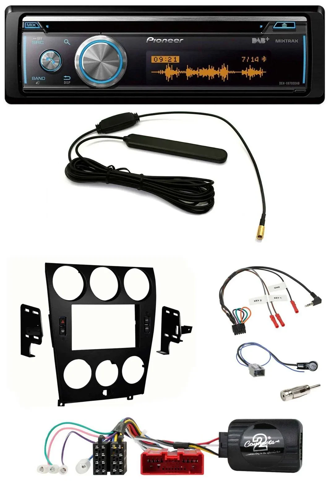 Pioneer CD USB Bluetooth DAB Lenkrad Autoradio für Mazda 6 (2006-2008)