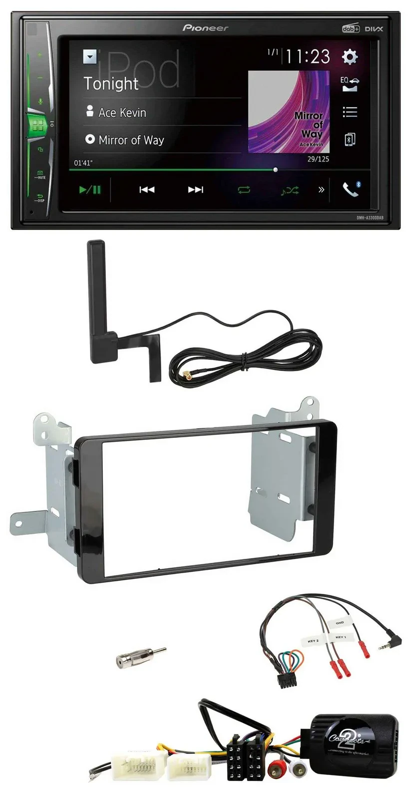 Автомагнитола для Mitsubishi L200 Pioneer 2DIN, DAB, Bluetooth, MP3, поддержка кнопок на руле
