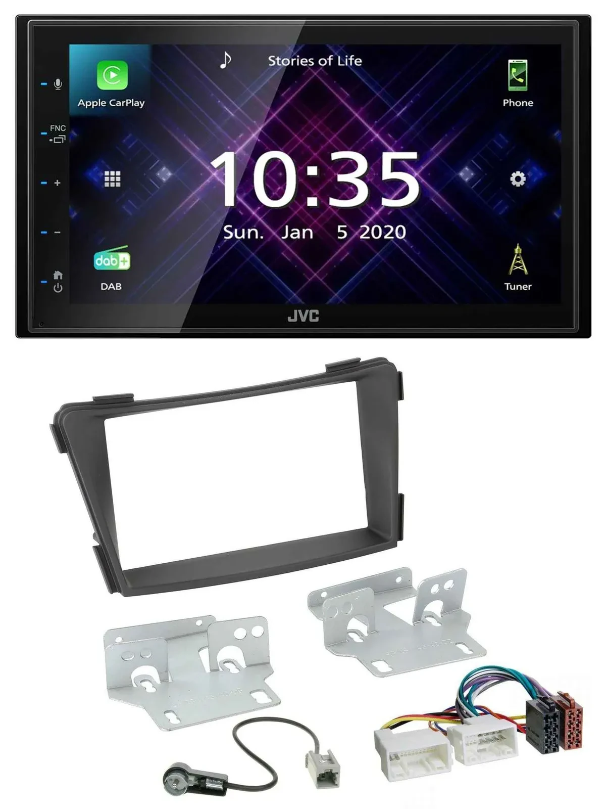 JVC DAB 2DIN MP3 Bluetooth USB Autoradio für Hyundai i40 VF ab 2011 schwarz