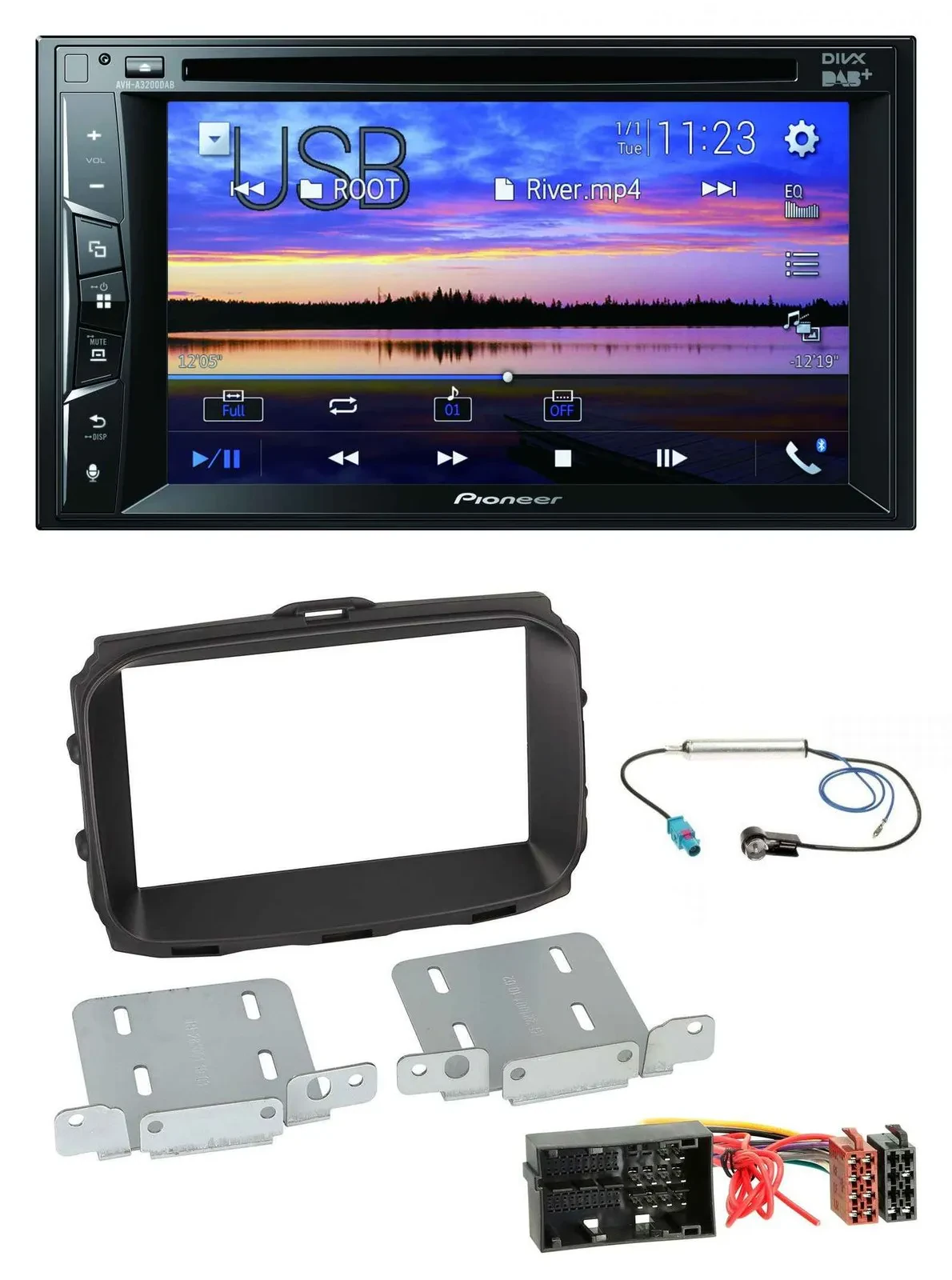 Автомагнитола Pioneer 2DIN, Bluetooth, USB, DVD, DAB, MP3 для Alfa Giulietta 940 Facelift
