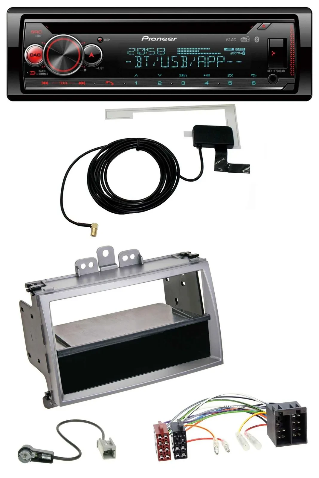 Автомагнитола Pioneer DAB, CD, MP3, USB, Bluetooth для Hyundai i20 (2008–2011) с монтажным карманом