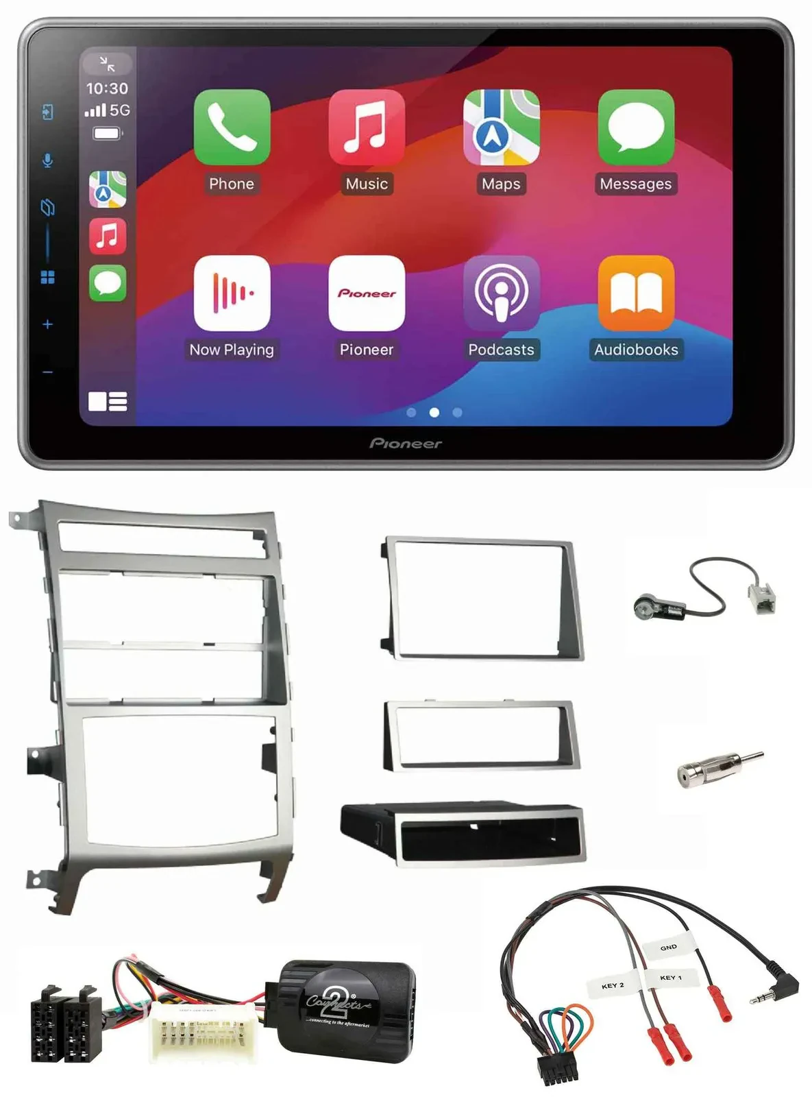 Pioneer Lenkrad USB DAB Bluetooth 2DIN Autoradio für Hyundai IX55 2009-2012 silb