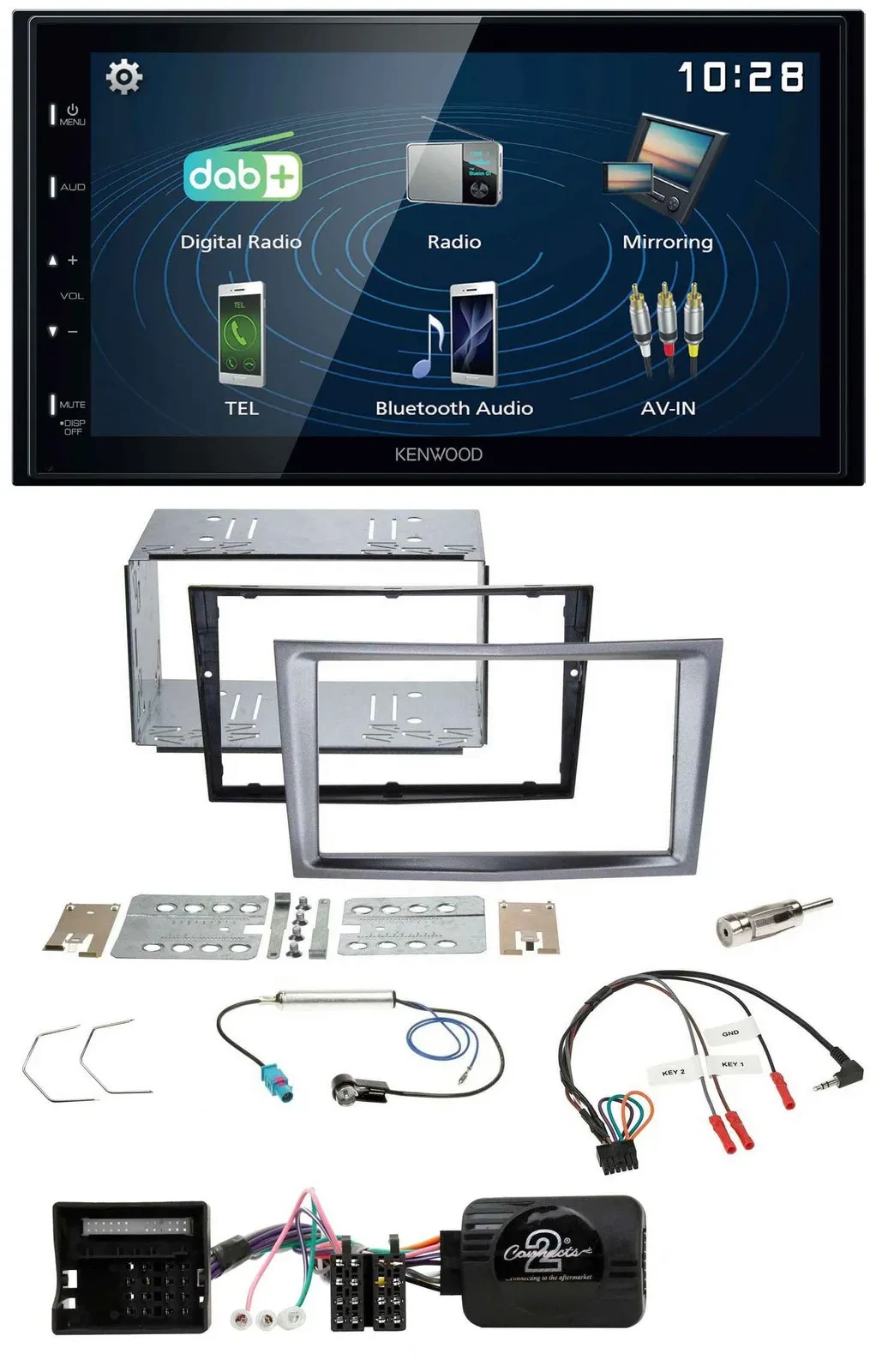 Kenwood 2DIN Bluetooth Lenkrad USB DAB Autoradio für Opel Antara Astra H Zafira