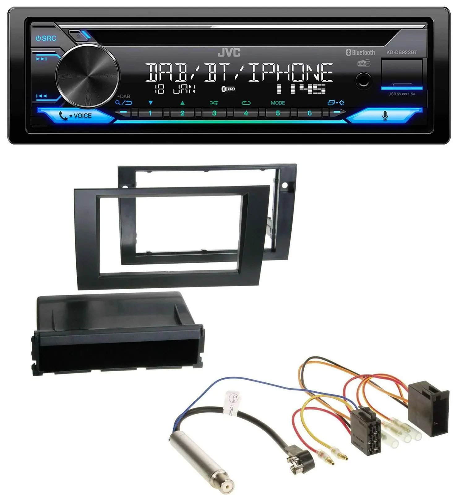 JVC Bluetooth MP3 USB DAB CD Autoradio für Audi A4 B6 B7 2001-2008 Symphony ISO