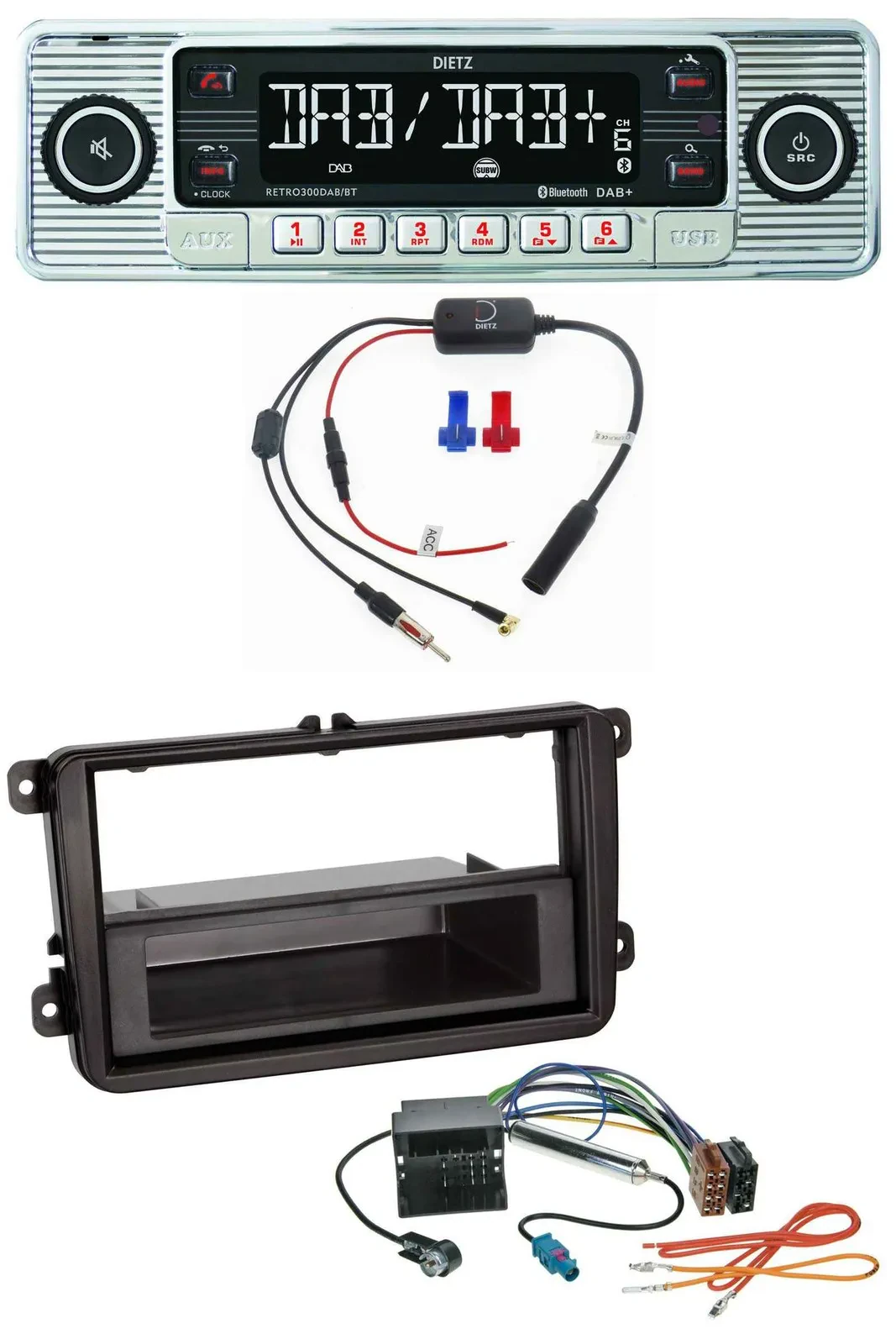 Dietz DAB USB MP3 Bluetooth Autoradio für VW Amarok, Beetle, EOS (ab 06)