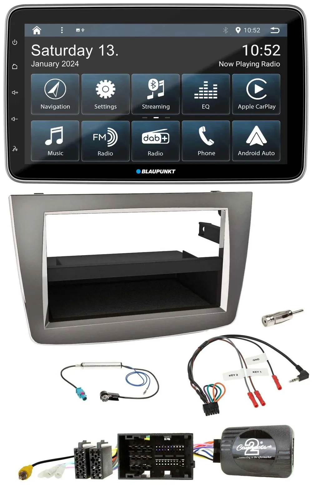 Blaupunkt USB DAB SD Lenkrad Bluetooth Autoradio für Alfa Mito 2014-2018 955 sil