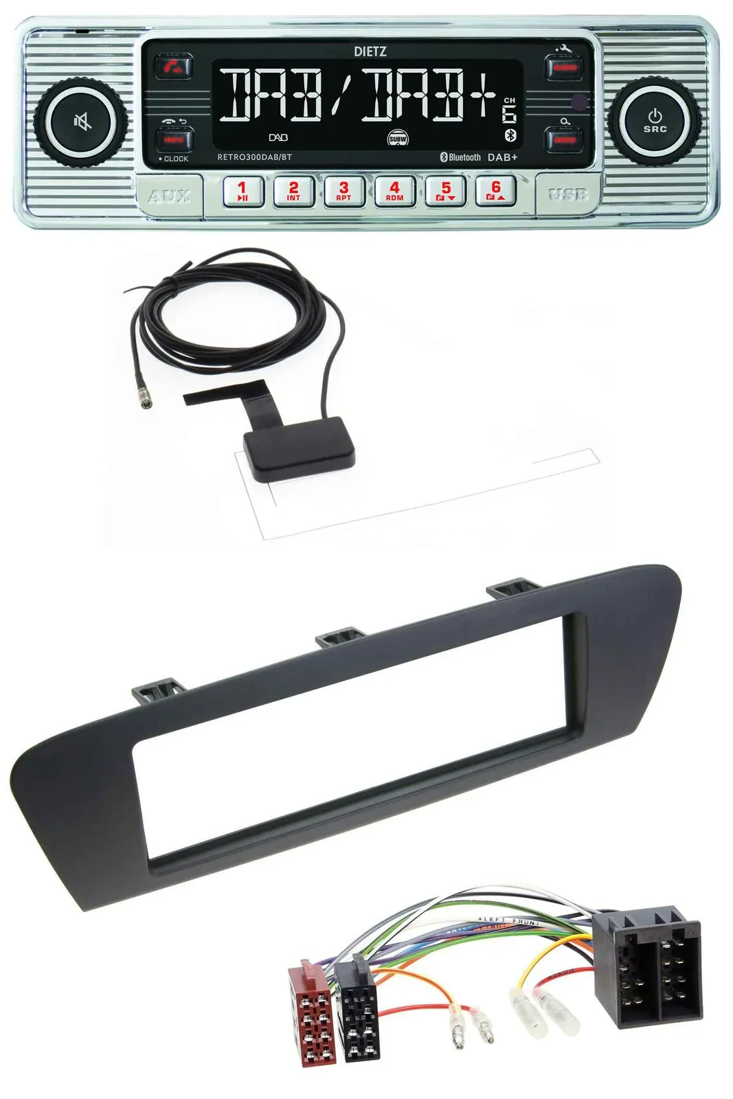 Dietz Bluetooth USB MP3 DAB Autoradio für Renault Scenic (ab 09) - braun