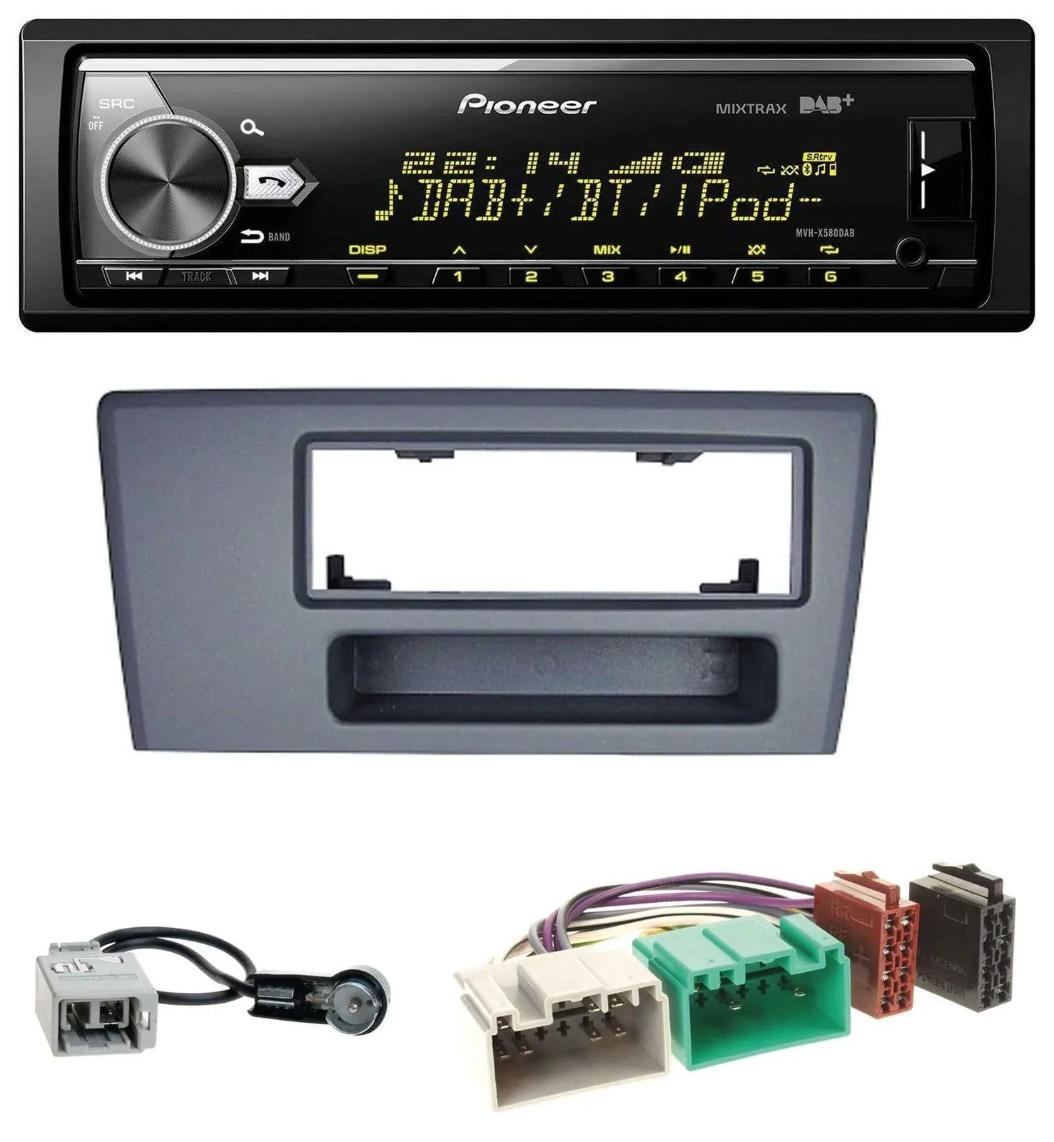 Pioneer Bluetooth USB DAB MP3 Autoradio für Volvo S60 S70 C70 V70 00-03 dunkelgr
