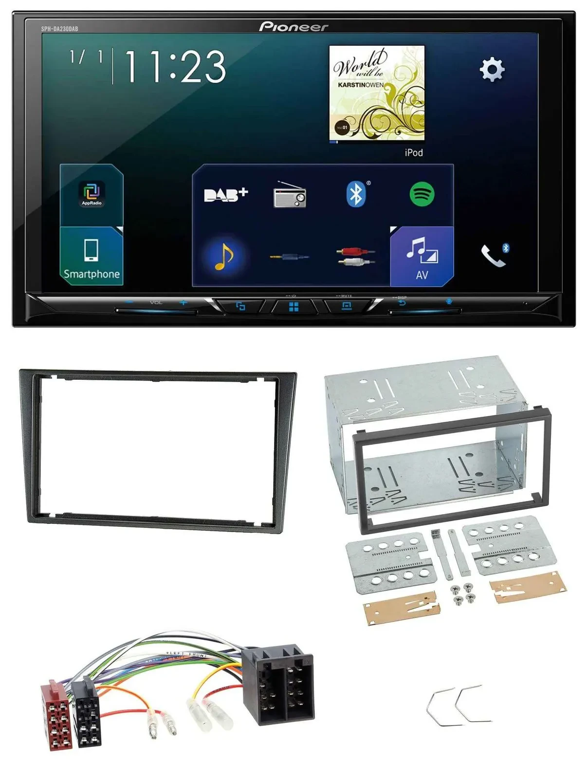 Pioneer MP3 Bluetooth USB 2DIN DAB Autoradio für Opel Combo C Corsa C Tigra Meri