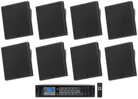 Настенная акустика JBL SLP14/T Black с усилителем (8 штук)