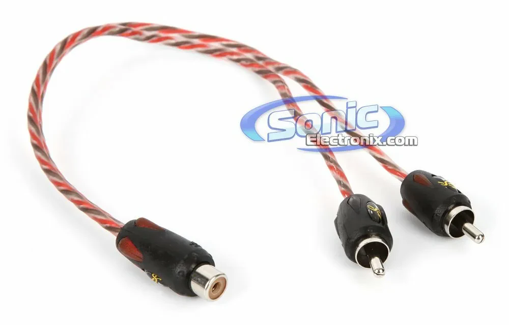 Stinger SI42YM 2-Channel 4000 Series 2 Male to 1 Female RCA Y-Adapter Cable