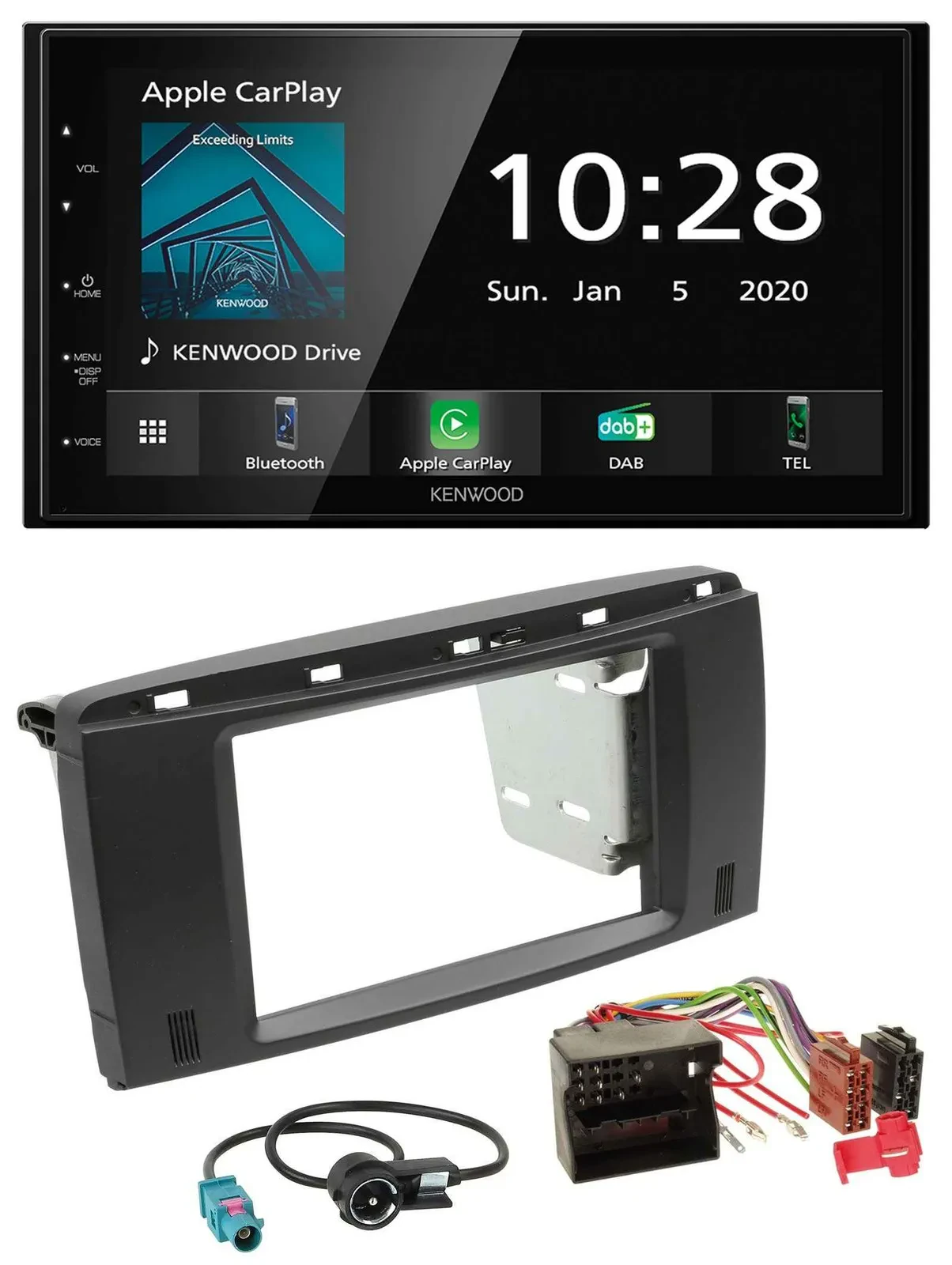 Автомагнитола Kenwood 2DIN, Bluetooth, DAB, USB, MP3 для Mercedes R-Class 2006–2012