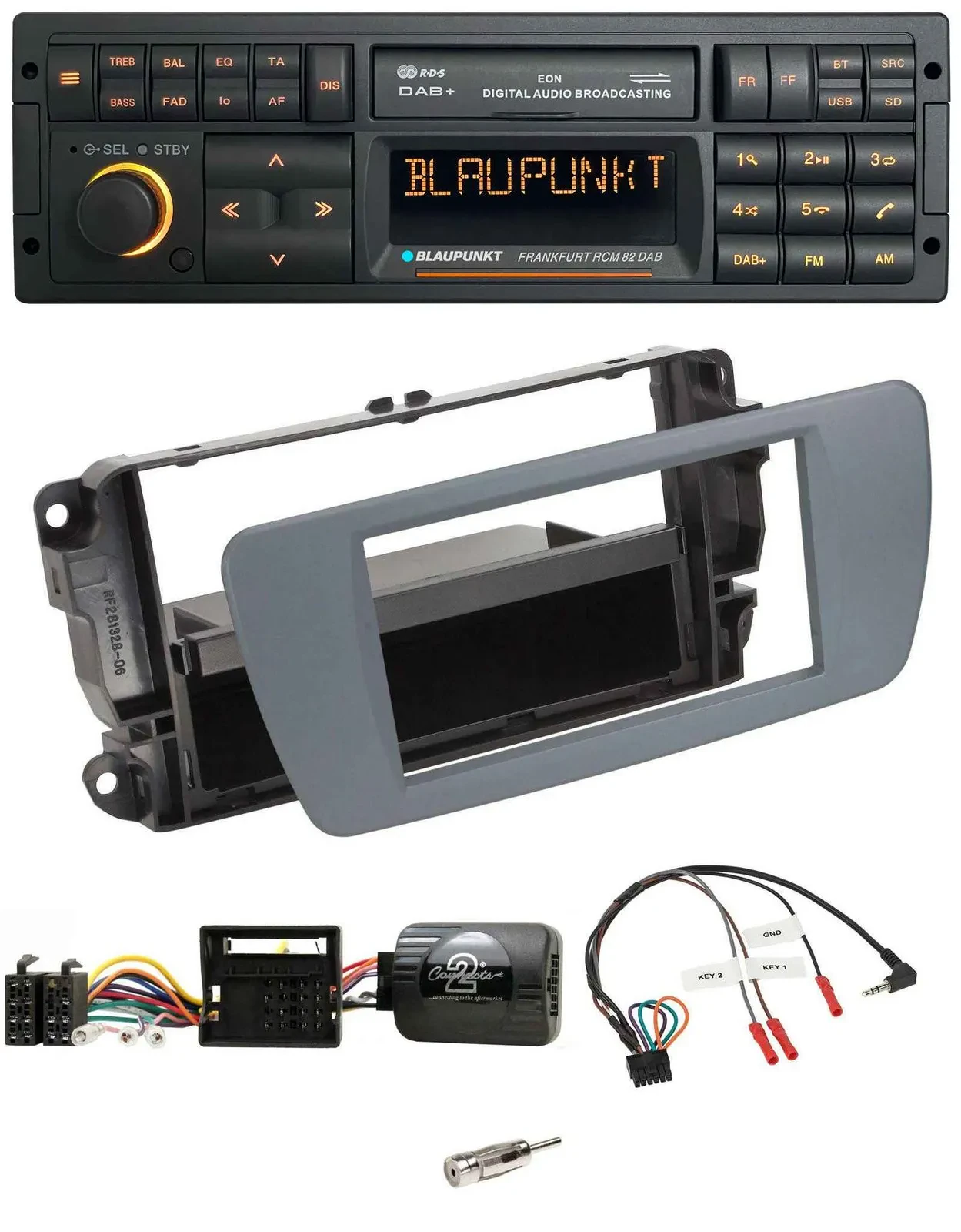 Blaupunkt USB DAB SD Lenkrad Bluetooth Autoradio für Seat Ibiza conemaragrau