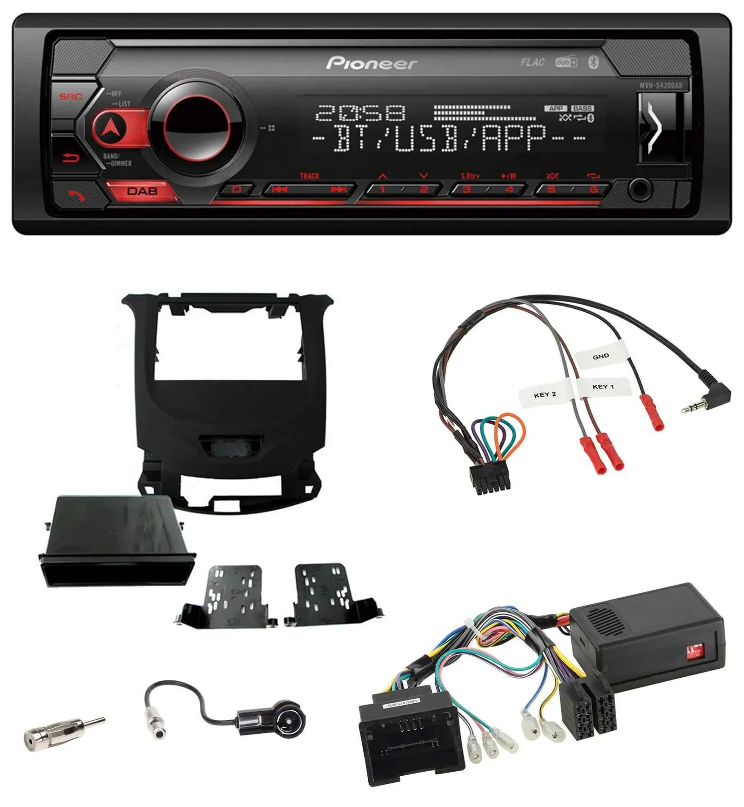 Автомагнитола Pioneer USB DAB Bluetooth для Chevrolet Cruze (с 2016) с поддержкой кнопок на руле, черный глянец