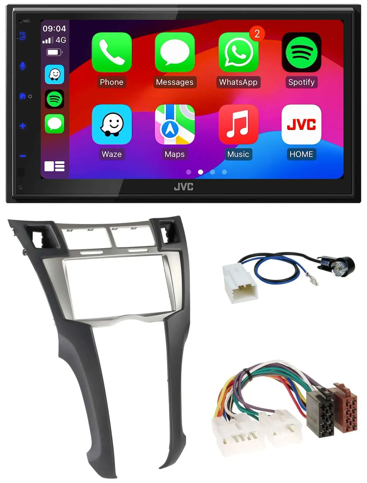 JVC Bluetooth USB MP3 2DIN DAB Autoradio für Toyota Yaris (2007-2011)