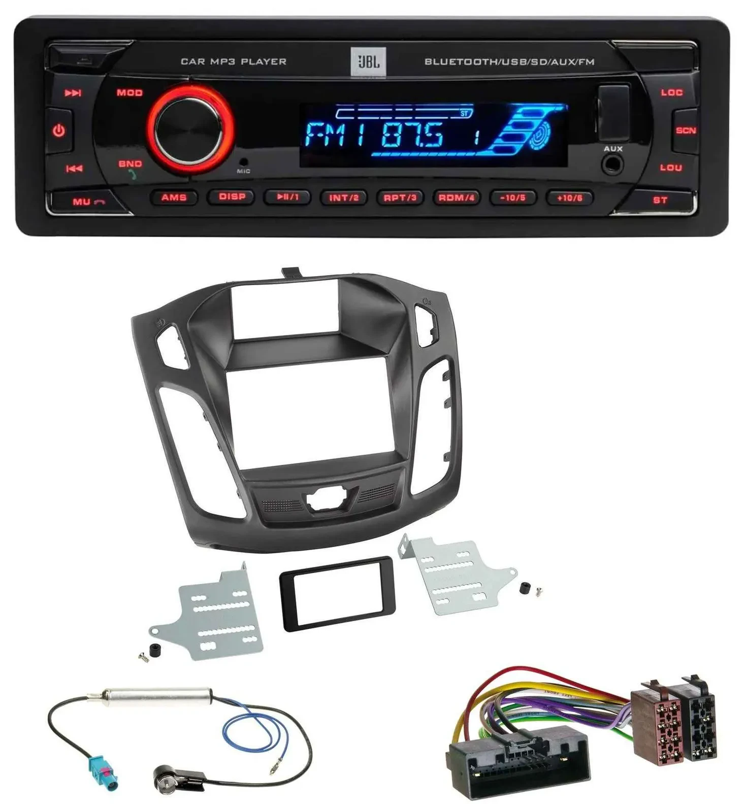 Автомагнитола для Ford Focus (DYB, 2011–2014) JBL Bluetooth USB SD AUX MP3