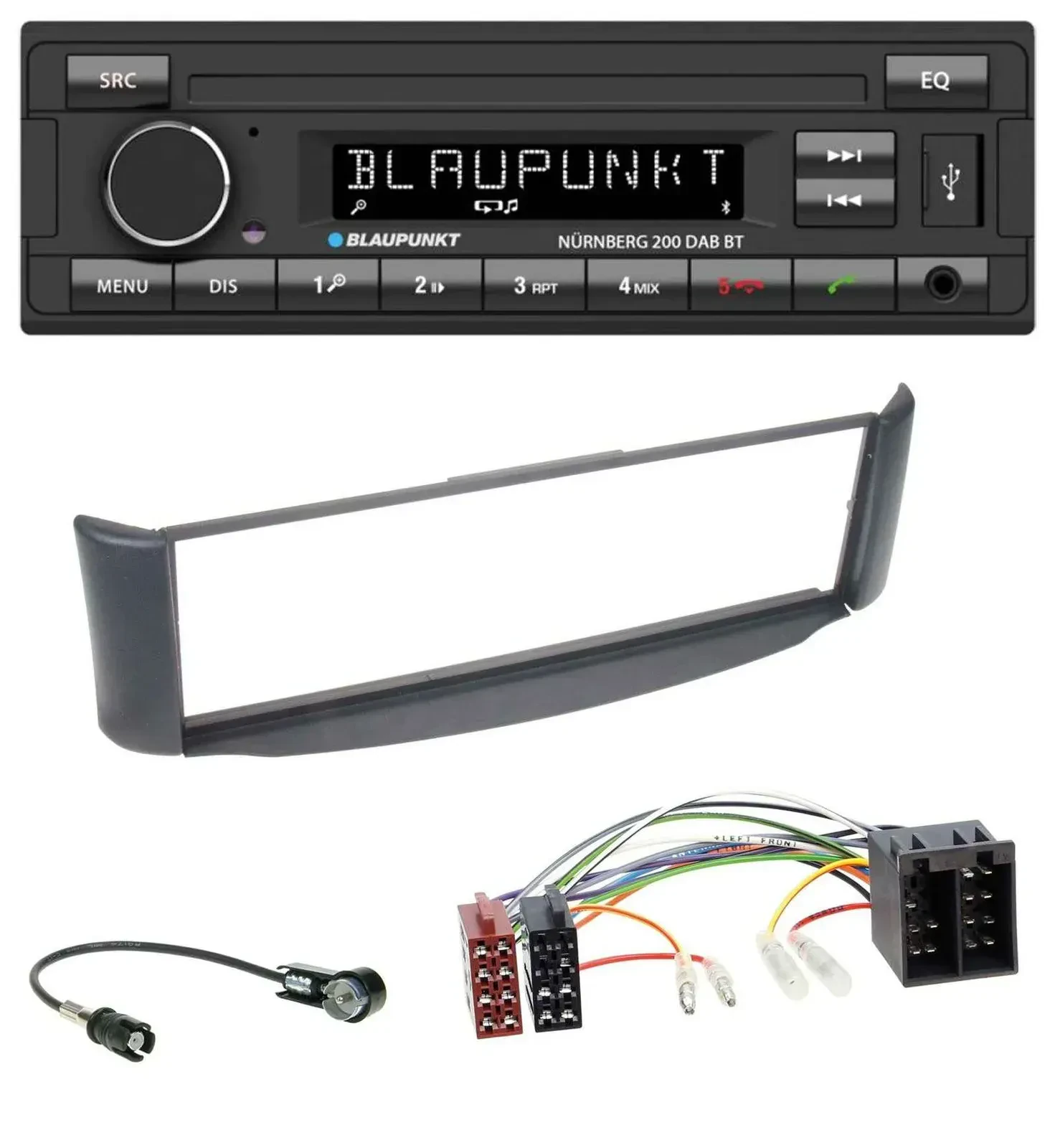 Blaupunkt USB DAB MP3 Bluetooth Autoradio für Smart ForTwo 450 grau ohne Metalls