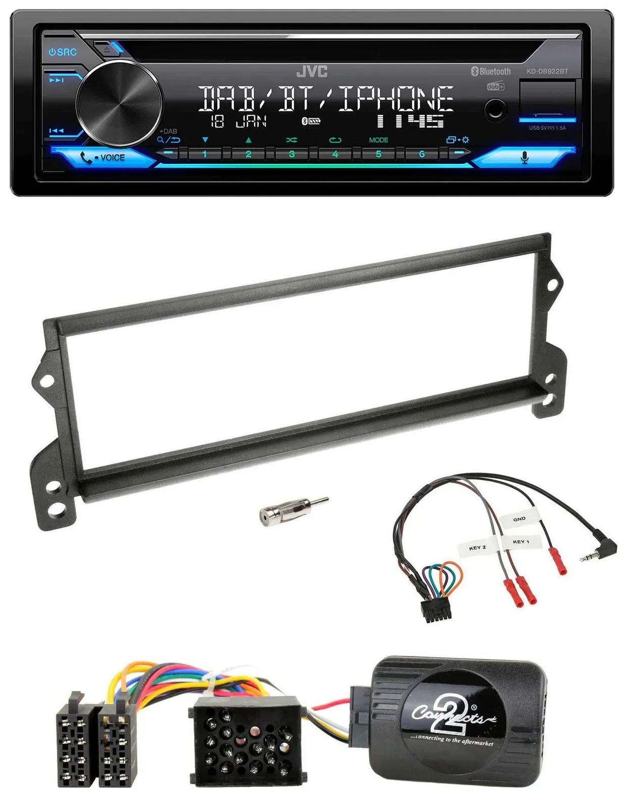 JVC Bluetooth Lenkrad USB DAB CD Autoradio für Mini (2001-2002)