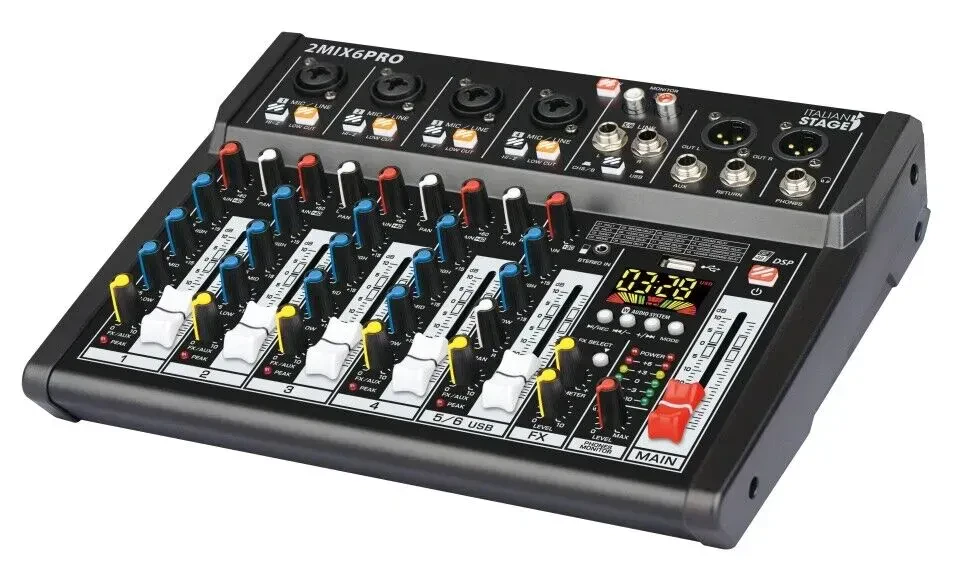 Микшерный пульт Italian Stage 2MIX6PRO 6-канальный, компактный