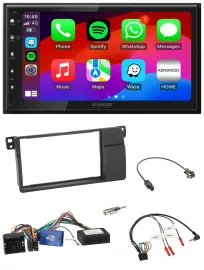 Kenwood Lenkrad USB DAB 2DIN Bluetooth Autoradio für BMW 3er E46 2002-2006 schwa