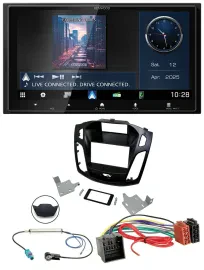Kenwood Bluetooth 2DIN USB DAB MP3 Autoradio für Ford Focus ab 2018 schwarz