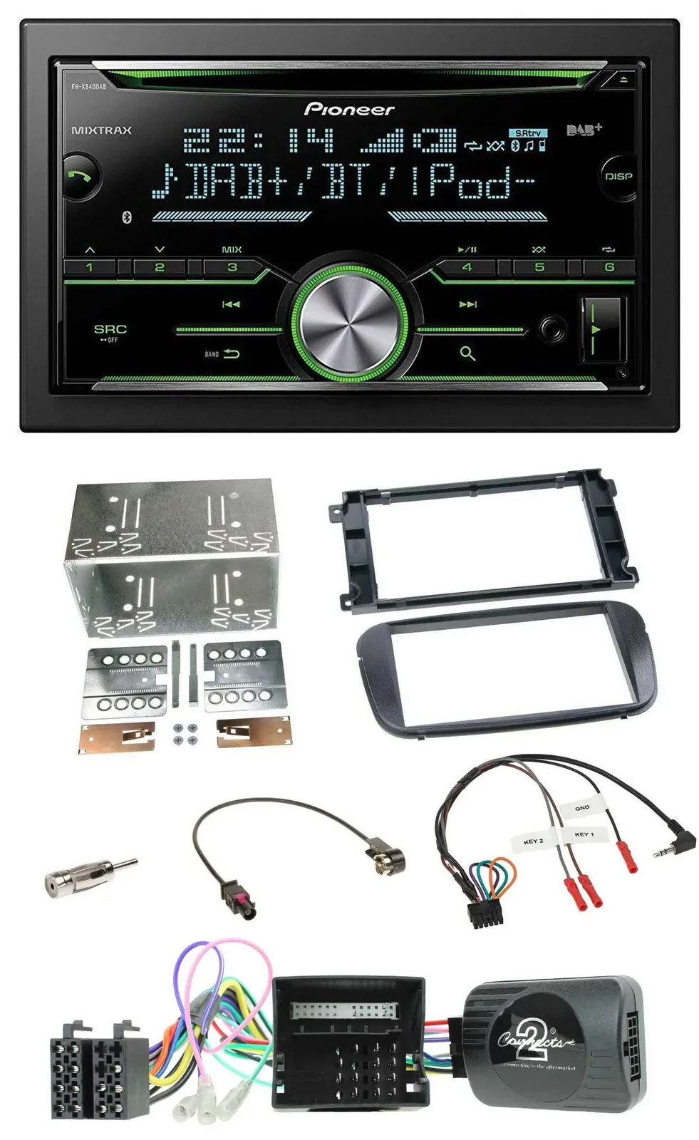 Автомагнитола Pioneer 2-DIN, Bluetooth, DAB, USB, CD, для Ford S-Max/Mondeo