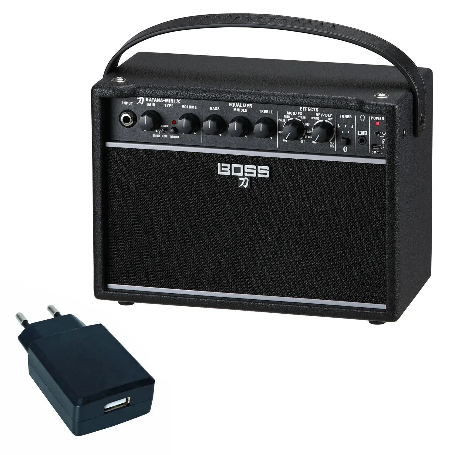 Комбоусилитель для электрогитары Boss Katana Mini X с USB зарядным устройством keepdrum