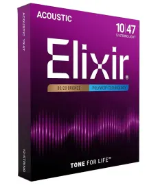 Комплект струн для 12-струнной акустической гитары Elixir 11150 POLYWEB, Light, бронза 80/20