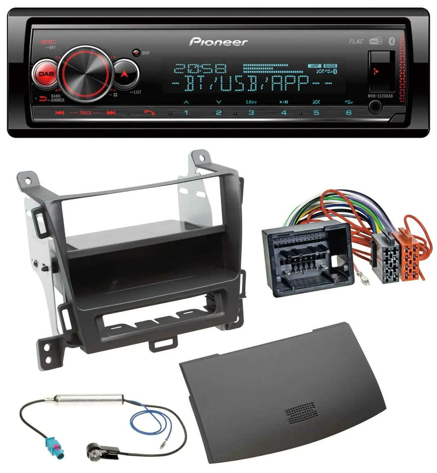 Pioneer Bluetooth USB MP3 DAB Autoradio für Opel Zafira Tourer ab 12 jet black