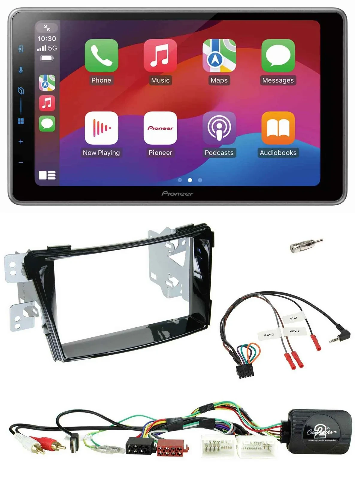 Pioneer Lenkrad USB DAB Bluetooth 2DIN Autoradio für Hyundai i40 11-19 USB AUX K