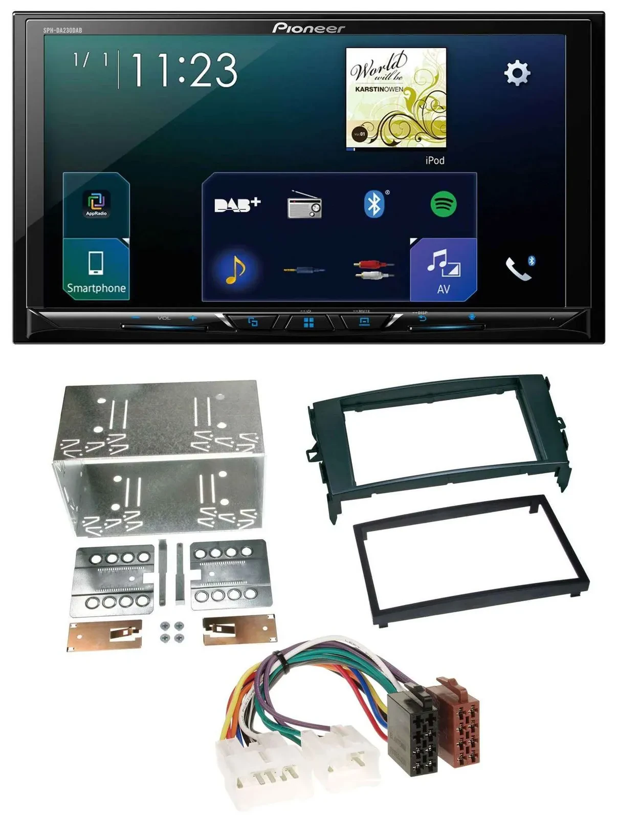 Pioneer MP3 Bluetooth USB 2DIN DAB Autoradio für Toyota Auris 07-12 schwarz